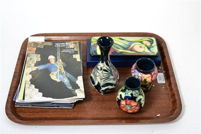 Lot 300 - Four pieces of Moorcroft, including Pansy, Poppy, Orchid Arabesque and Snakeshead pattern, together