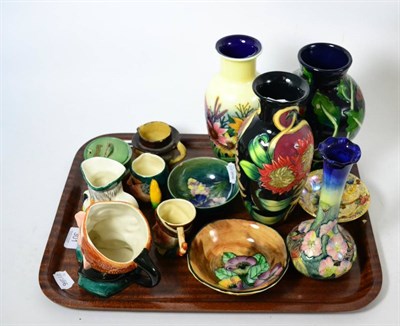 Lot 301 - A tray of decorative ceramics, including a Walter Moorcroft Spring Flowers pattern bowl...