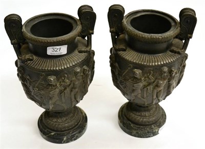 Lot 327 - A pair of French urns