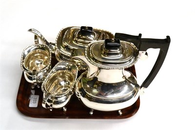 Lot 333 - A silver four piece teaset marked for Sheffield