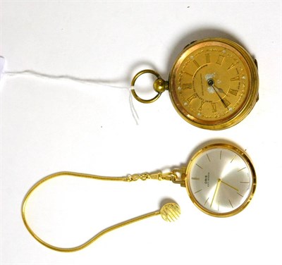 Lot 360 - An Oris pocket watch together with a gilt metal pocket watch