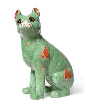 Lot 504 - A Faience Pottery Model of a Pug, circa 1900, probably made by Mitterteich, Max Emanuel & Co.,...