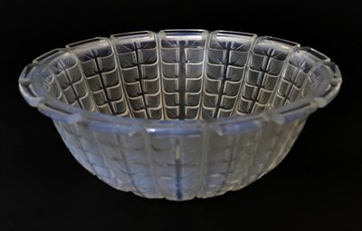 Lot 509 - René Lalique (French, 1860-1945): An Opalescent and Frosted Acacia Glass Bowl, the underside...