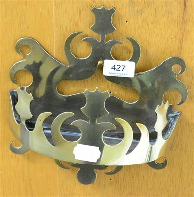 Lot 427 - A pierced brass crown wall pocket