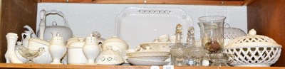 Lot 428 - A quantity of modern Leeds Creamware including tureens, baskets, lidded jars, a tea pot, etc...