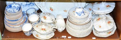 Lot 432 - Wood & Sons manchu blue and white pattern pottery dinner service and another decorated with flowers