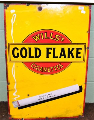 Lot 438 - Will's Gold Flake Cigarettes enamelled sign