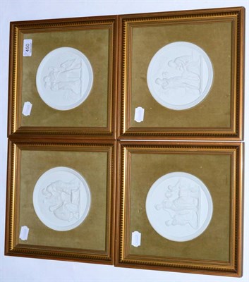 Lot 450 - A set of four Royal Copenhagen neo classical style wall plaques