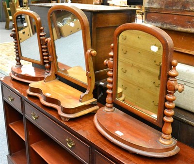 Lot 1036 - Three Victorian mahogany toilet mirrors