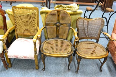 Lot 1043 - Three bergere armchairs