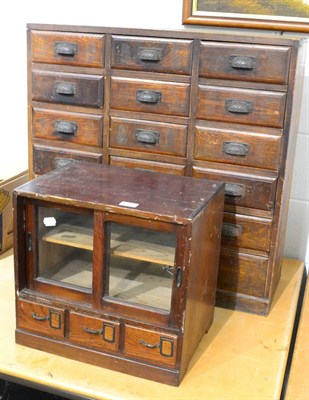 Lot 1066 - A Japanese cigar cabinet and a Japanese bank of drawers