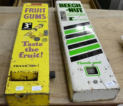 Lot 1077 - Two vending machines for Beech-Nut and Rowntrees Fruit Gums