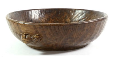 Lot 533 - Mouseman: A Robert Thompson English Oak Fruit Bowl, hand adzed interior and exterior, with...