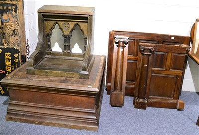 Lot 1129 - Carved oak part pulpitt and ecclesiastical panelling