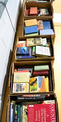 Lot 1132 - Assorted volumes including children's' books, fiction, sport (in six boxes)