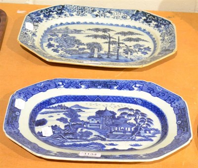 Lot 1134 - Two 18th century Chinese blue and white plates