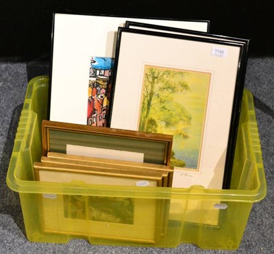 Lot 1140 - A box of miscellaneous framed articles