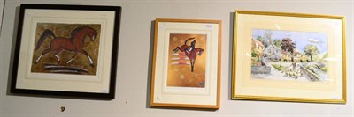 Lot 1144 - T C Kirkwood ";Bay";, signed limited edition print no 9/495 and ";Show Jumping Gold 1";, no...