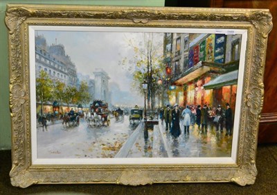 Lot 1169 - Modern framed oil on canvas, Victorian street scene, signed Sebastian