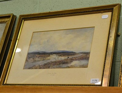 Lot 1176 - T S Hutton, Leaving the moor, signed, watercolour