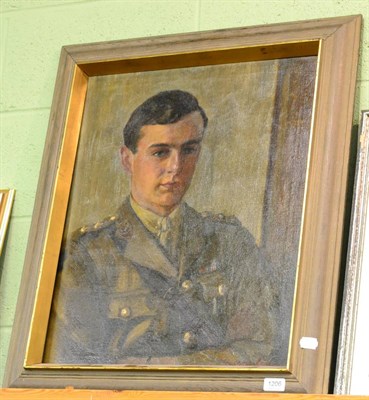 Lot 1206 - Framed oil on canvas, portrait of a army officer in uniform, indistinctly signed J Hodgson **