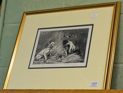 Lot 1207 - Framed etching, ";Two Cats";, by Trevor W Paterson, limited edition 12/50