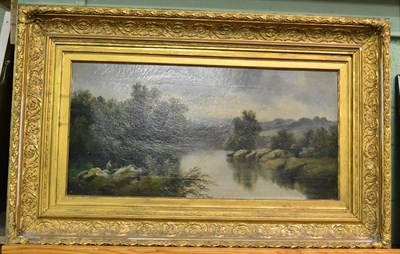 Lot 1208 - Victorian gilt framed oil on canvas, fisherman, signed W B Britton