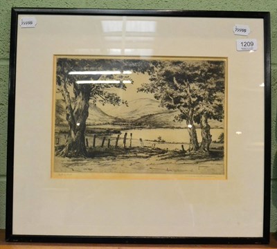 Lot 1209 - Wilfred Crawford Appleby (Scottish B. 1889), 'Lochearnhead', etching, signed and titled in...