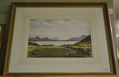 Lot 1216 - R Grogan (20th century school) Irish lake scene, watercolour, signed