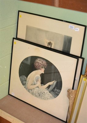 Lot 1223 - After William Ablett, an elegant lady seated in an interior, signed in pencil, lithograph, together