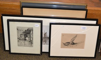 Lot 1225 - A group of five etchings and engravings including George Edward Collins etc