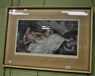 Lot 1227 - After Sir William Russell Flint (1880-1969), reclining nude 2, signed in pencil, a colour...