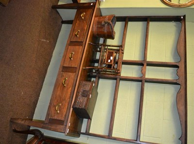 Lot 1260 - Modern dresser base with three drawers and associated plate rack