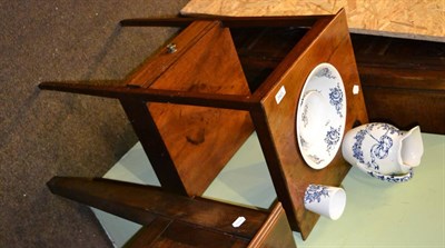 Lot 1262 - A George III mahogany washstand with pottery wash jug and bowl etc