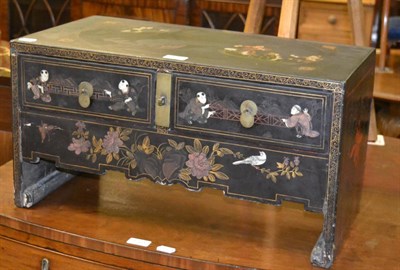 Lot 1300 - A Chinese black lacquer lap desk