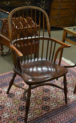 Lot 1309 - A 19th century Windsor chair with crinoline stretcher