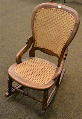 Lot 1326 - Victorian cane seated country rocking chair