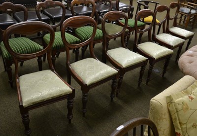 Lot 1333 - Six Victorian mahogany balloon back dining chairs