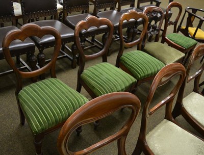 Lot 1334 - Composite set of five Victorian mahogany dining chairs