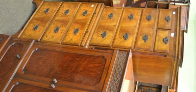 Lot 1351 - Reproduction walnut chest on chest of small proportions