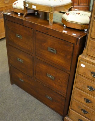 Lot 1355 - A campaign style chest