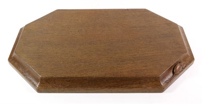 Lot 557 - Mouseman: A Robert Thompson English Oak Large Chopping Board, with recessed handles, with...