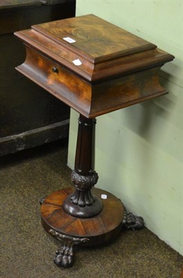 Lot 1381 - Victorian rosewood pedestal work table