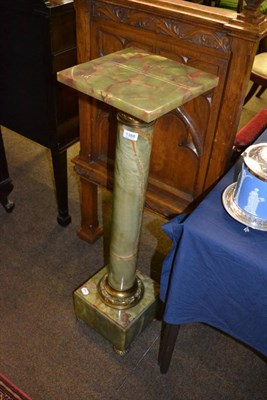 Lot 1388 - A green onyx pedestal, circa 1900