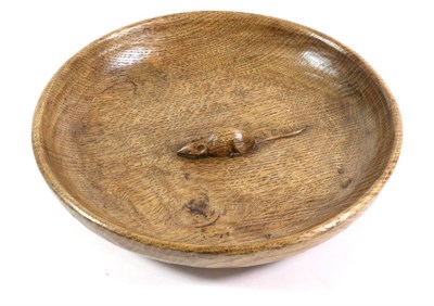 Lot 559 - Mouseman: A Robert Thompson English Oak Fruit Bowl, tooled interior and exterior, with carved mouse