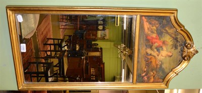 Lot 1390 - A 19th century pier mirror with painted arch