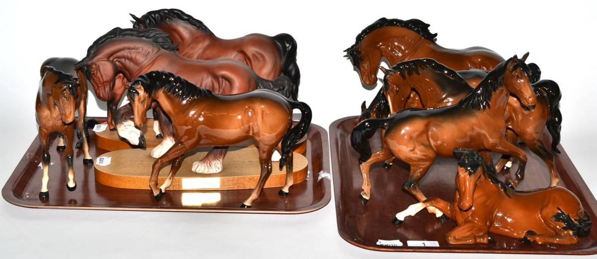 Lot 1 - Beswick Horses comprising: Spirit of the Wind, Spirit of Freedom, Spirit of Youth x2, Spirit of...