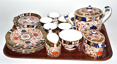 Lot 4 - Royal Crown Derby Imari; a six place setting tea service comprising, tea cups, saucers, side...