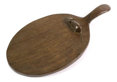 Lot 561 - Mouseman: A Robert Thompson English Oak Cheese Board, with carved mouse signature on the board,...