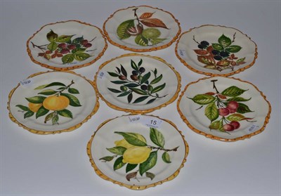 Lot 15 - Seven painted side plates
